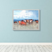 沼崎牧場,ウマ,吉田博,ウッドカット キャンバスプリント (インサイチュ (ウッドフロア))