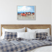 沼崎牧場,ウマ,吉田博,ウッドカット キャンバスプリント (インサイチュ (寝室))