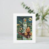 沼幽霊カボチャヴィンテージハロウィン ポストカード (スタンド正面)