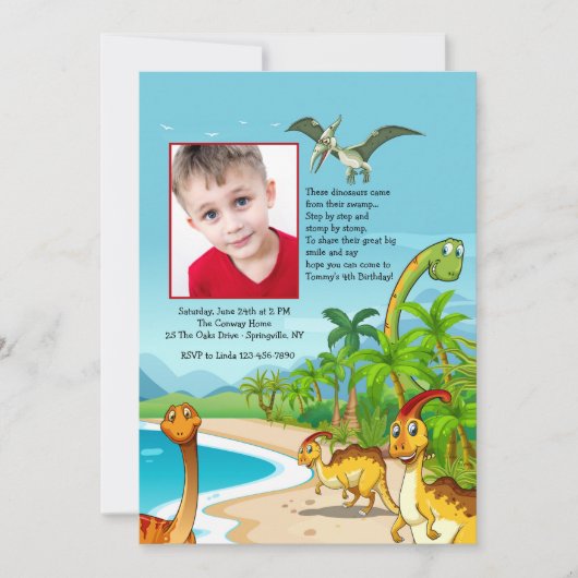沼恐竜の写真招待状 招待状 (正面)