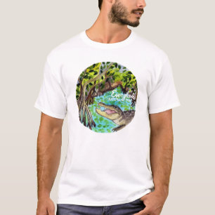沼沢地の国立公園の水彩画 Tシャツ