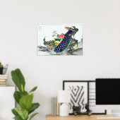 沼田賀州孔雀と牡丹 ポスター (ホームオフィス)