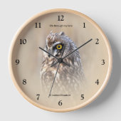 沼素晴らしの短い耳のフクロウ 壁時計 (正面)