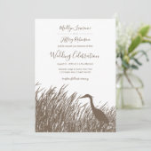 沼素晴らしの草の素朴の青いヘロン結婚 招待状 (スタンド正面)