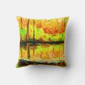 "沼鮮やかの森"かわいい絵画の。買今 クッション (裏面)