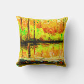 "沼鮮やかの森"かわいい絵画の。買今 クッション (正面)