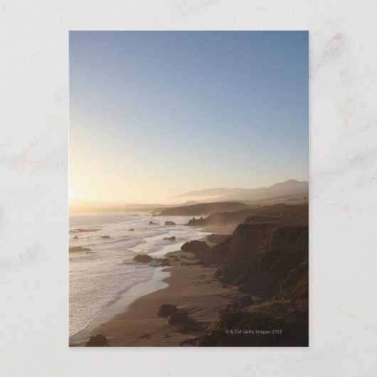 沿ってカリフォルニアの高速道路1に沿った夏の夕日 ポストカード (正面)