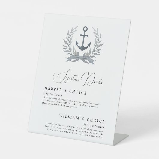 沿岸いかりのシグニ結婚ングドリンクのメニュー 台座サイン (正面)