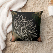 沿岸いそぎんちゃくの航海のなデザインの黒い枕 クッション (ブランケット)