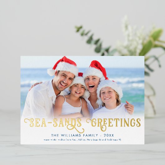 沿岸おもしろいクリスマスシーズンのご挨拶 箔シーズンカード (立ち正面)