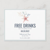 沿岸おもしろいビーチ結婚式の日付の保存 案内ポストカード (正面)