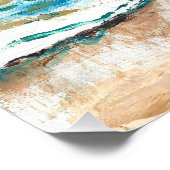 沿岸およびビーチ海砂抽象芸術光沢 ポスター (コーナー)