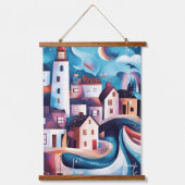 沿岸お洒落村のアートワーク 吊り下げ型タペストリー (正面)