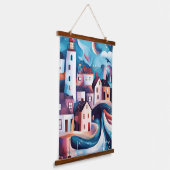 沿岸お洒落村のアートワーク 吊り下げ型タペストリー (傾斜あり)