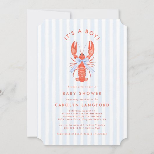 沿岸かわいこちゃんベビーシャワー招待状 招待状 (正面)