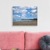 沿岸のそよ風 - 曇った空と太陽の輝く海岸 キャンバスプリント (インサイチュ (リビング))
