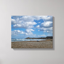 沿岸のそよ風 - 曇った空と太陽の輝く海岸