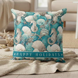 沿岸のはっきりしたクリスマスの木馬パターン#4 ID1009 クッション