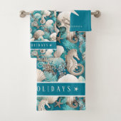 沿岸のはっきりしたクリスマスの木馬パターン#4 ID1009 バスタオルセット (インサイチュ)