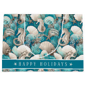 沿岸のはっきりしたクリスマスの木馬パターン#4 ID1009 ラージペーパーバッグ (正面)