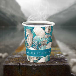 沿岸のはっきりしたクリスマスの木馬パターン#4 ID1009 紙コップ