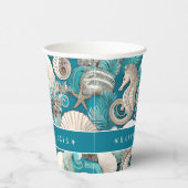 沿岸のはっきりしたクリスマスの木馬パターン#4 ID1009 紙コップ (右)