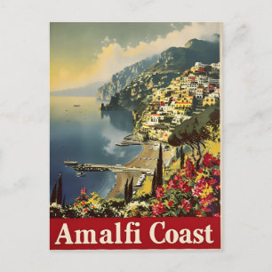 沿岸のエレガンス： Amalfiヴィンテージポストカード ポストカード