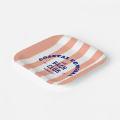 沿岸のカウガール  バッハ クラブ ピンク カバナ ストライプ ペーパープレート (傾斜あり)