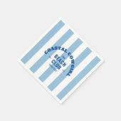 沿岸のカウガール ビーチクラブ デニム カバナ ストライプ スタンダードカクテルナプキン (角)