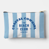沿岸のカウガール ビーチクラブ ブルー カバナ ストライプ アクセサリーポーチ (裏面)