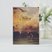 沿岸のカモメ素朴な紅葉秋結婚の 招待状 (スタンド正面)