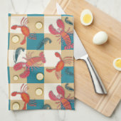 沿岸のキャッチピクニック キッチンタオル (四つ折り)