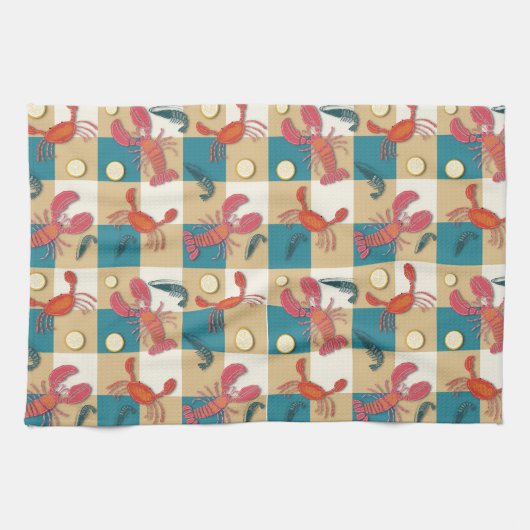 沿岸のキャッチピクニック キッチンタオル (横)