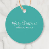 沿岸のクリスマスウミガメの水色 フェイバータグ (裏面)