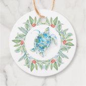 沿岸のクリスマスウミガメの水色 フェイバータグ (正面)