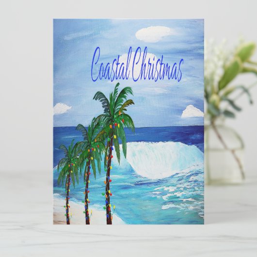 沿岸のクリスマスグリーティングホリデーカード。 シーズンカード (スタンド正面)