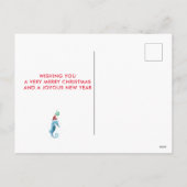 沿岸のクリスマスシー気にホースギバーの水色 シーズンポストカード (裏面)