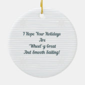 沿岸のクリスマスツリー航海のの船の車輪 セラミックオーナメント (裏面)