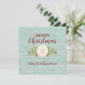 沿岸のクリスマスビーチ写真 シーズンカード (スタンド正面)