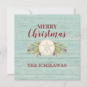 沿岸のクリスマスビーチ写真 シーズンカード (正面)