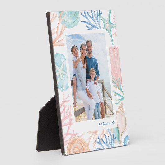 沿岸のクリスマスビーチ水の色シーシェルフォト フォトプラーク (側面)