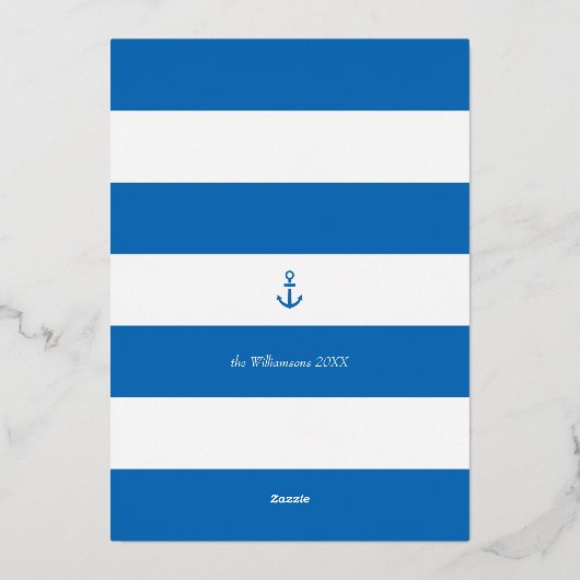 沿岸のクリスマスビーチ水の色シーシェルフォト 箔シーズンカード (裏面)