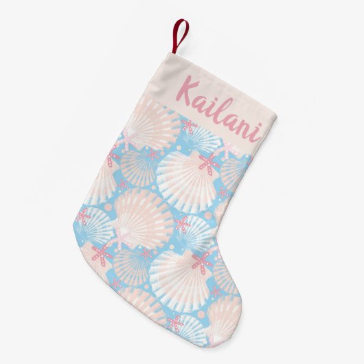 沿岸のクリスマスブルー スモールクリスマスストッキング (正面 (吊り時))