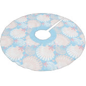 沿岸のクリスマスブルー ブラッシュドポリエステルツリースカート (アングル)