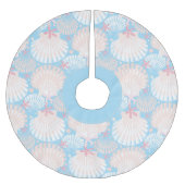 沿岸のクリスマスブルー ブラッシュドポリエステルツリースカート (正面)