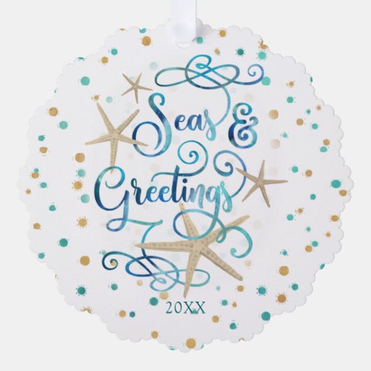 沿岸のクリスマス季節のごあいさつ写真 オーナメントカード (正面)