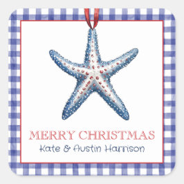 沿岸のクリスマス航海のヒトデオーナメント スクエアシール