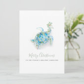 沿岸のクリスマス　海のカメの介護者カード シーズンカード (スタンド正面)