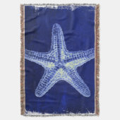 沿岸のシックなビーチの素朴な青い航海のヒトデ スローブランケット (正面縦)