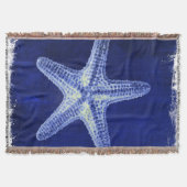 沿岸のシックなビーチの素朴な青い航海のヒトデ スローブランケット (正面)